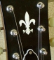 Preview: H-112FD-WT Inlay Stickers, Fleur de Lys Decals Headstock Peghead (WS)
