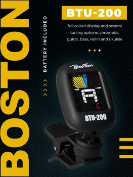 Boston BTU-200 Chromatischer Clip-Tuner (auch G+B+U+V), Vollfarbdisplay, 430-450Hz