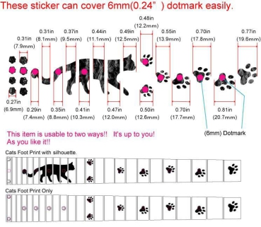 F-019CF-WT Inlay Stickers, Cats Foot Print Fret Markers