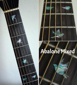 F-099DV-MX Inlay Stickers, Dove Fret Markers (Abalone-Mix)