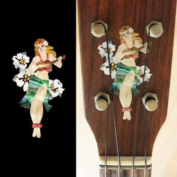 UK-269HG Inlay Stickers, Hula Girl with Hibiscus