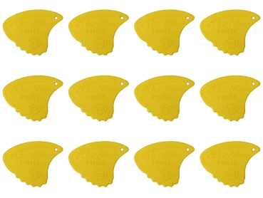 Sharkfin mit Relief Plektrum Medium 0,65mm Gelb 12 Stück