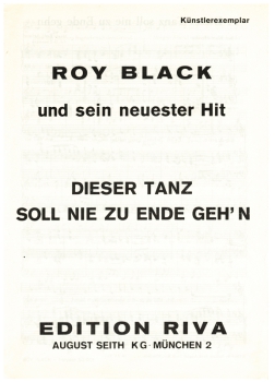 Noten Klavier - Roy Black - Künstlerexemplar - gebraucht