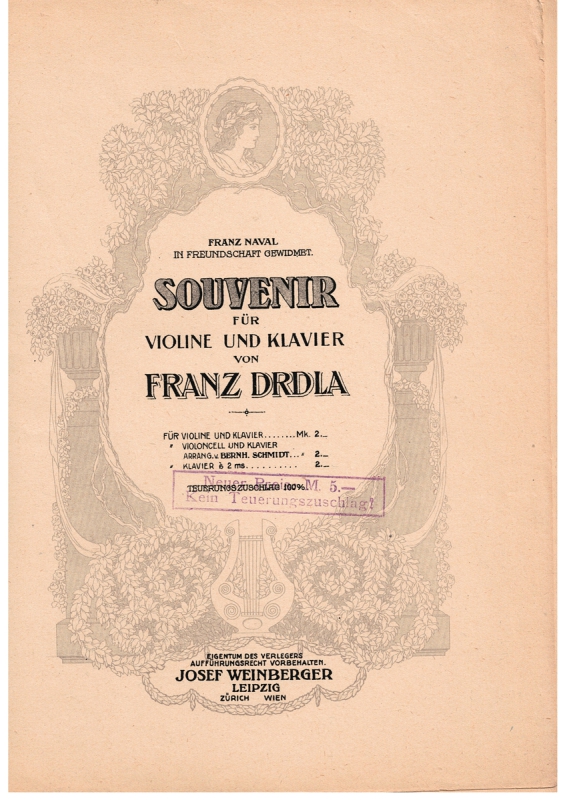 Franz Drdla Souvenier - für Klavier und Violine