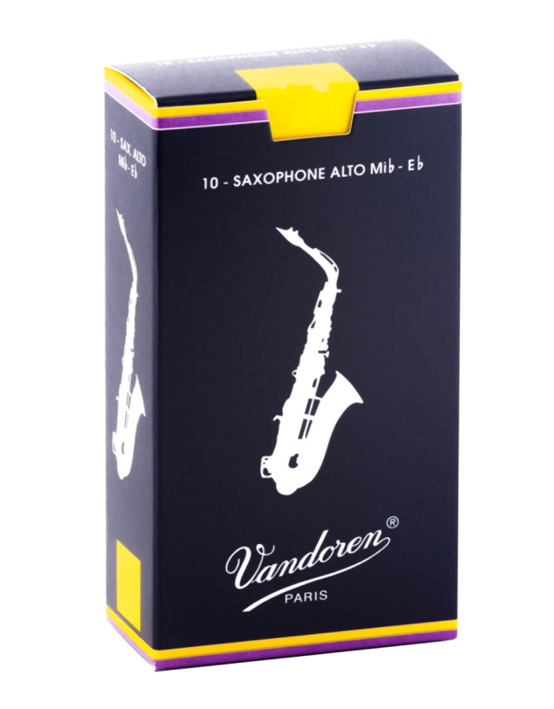 Vandoren SR213 Traditionell Blätter für Altsaxophon Stärke 3,0 Schachtel mit 10 Stück