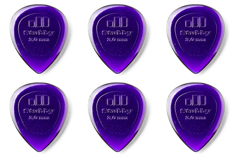 Dunlop 475 Big Stubby Picks 3,0mm dark Purple 6 Stück