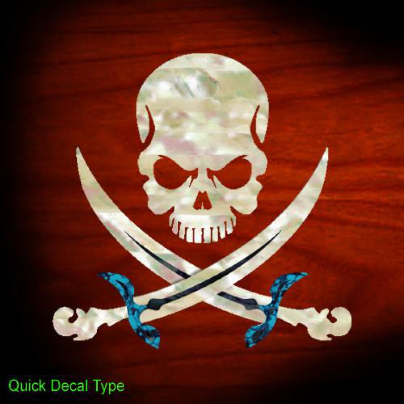 B-134PS-WT Inlay Stickers, Body-Pirate Skull (WP)