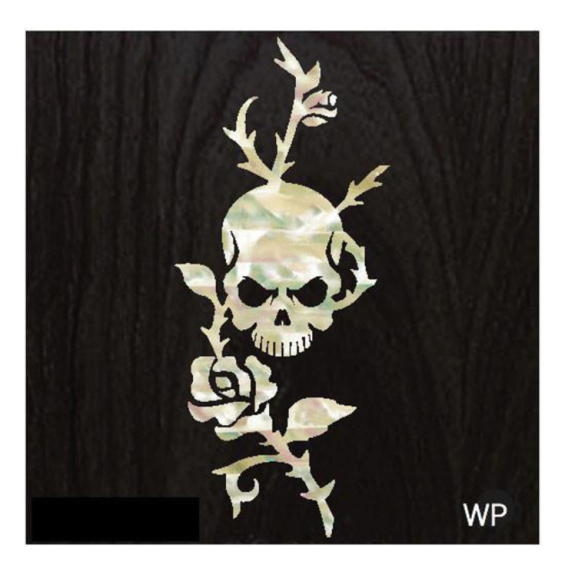 B-135RS-WT Inlay Stickers, Rose & Skull