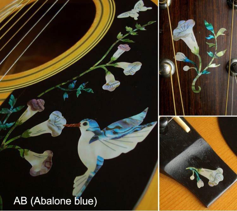 B-150AH-BL Inlay Stickers, Assorted Hummingbird