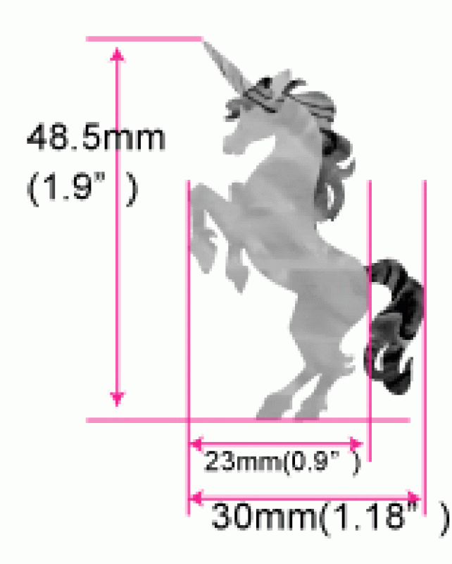 H-126UC-N Inlay Stickers, Unicorn Decals Headstock Peghead (regular)